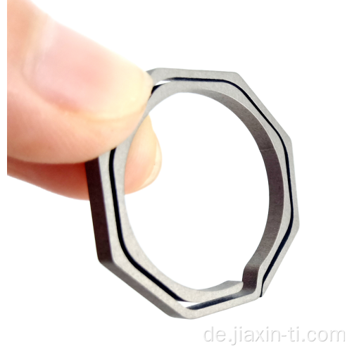 Tragbarer achteckiges Metall Keychain Titanium Key Ring